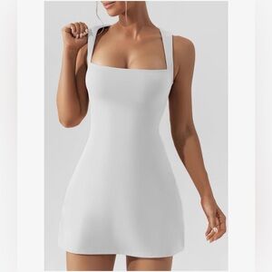Square Neck White Mini Dress